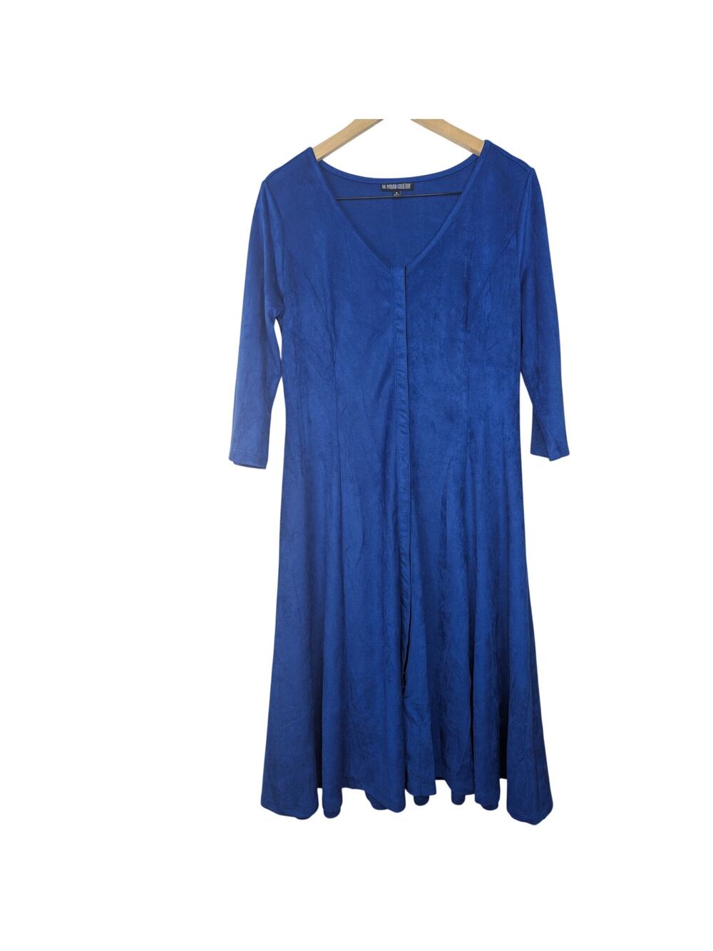 The Pyramid Collection Faux Suede Snap Button Midi Dress Whimsigoth Mod-Boho